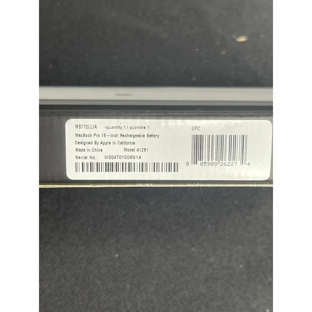 Apple MacBook Pro 15 inch Rechargeable Battery A1281 MB772LL/A Late 2008 Unibody